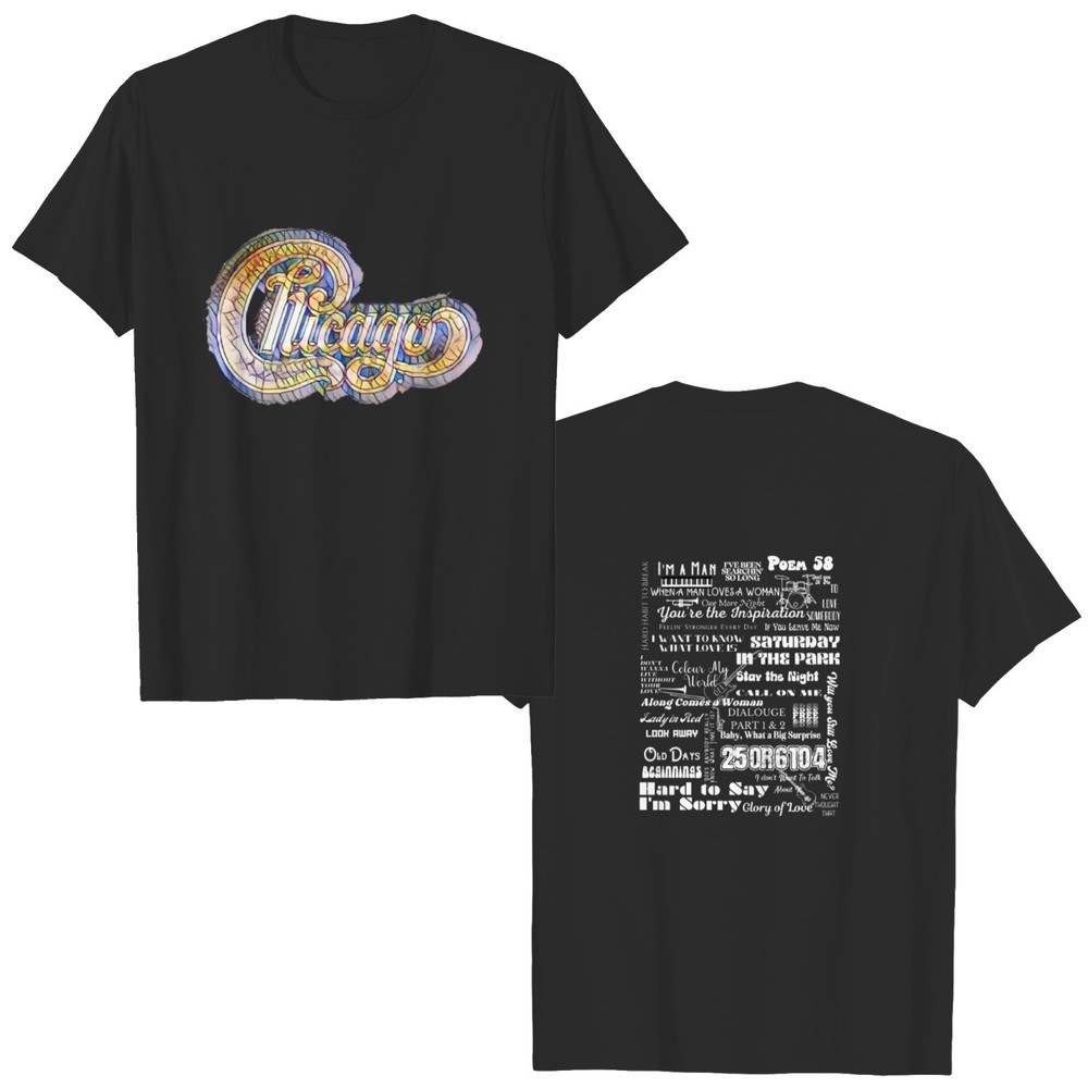 Chicago Album Cover Concert Tracklist Shirt  Chicago Band 2 Sided Shirt